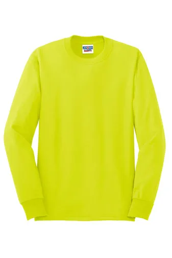 Jerzees Unisex long sleeve T Shirt in Safety Green / Neon Yellow