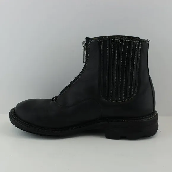 John Fluevog Black Leather Zip Ankle Boots (8 US)