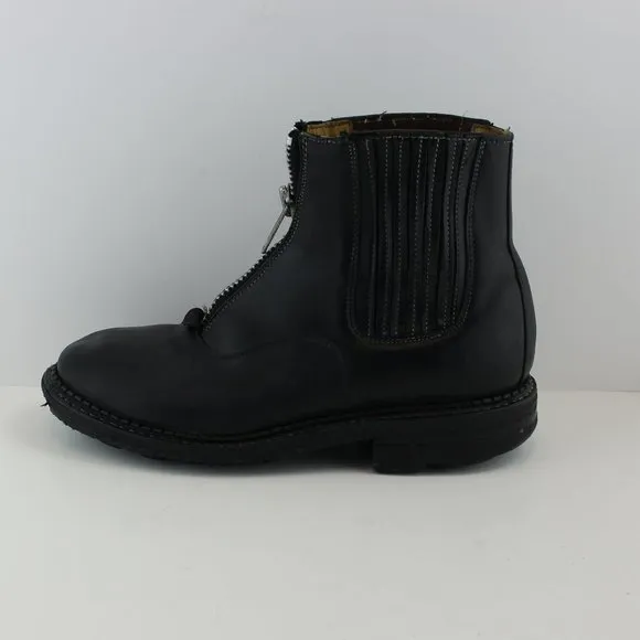John Fluevog Black Leather Zip Ankle Boots (8 US)