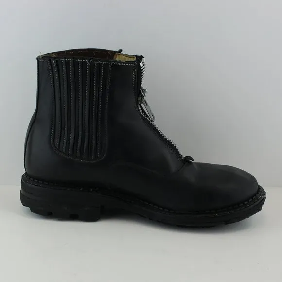 John Fluevog Black Leather Zip Ankle Boots (8 US)