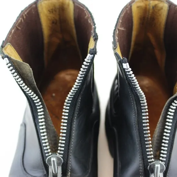 John Fluevog Black Leather Zip Ankle Boots (8 US)