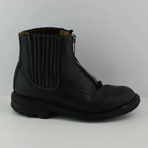 John Fluevog Black Leather Zip Ankle Boots (8 US)