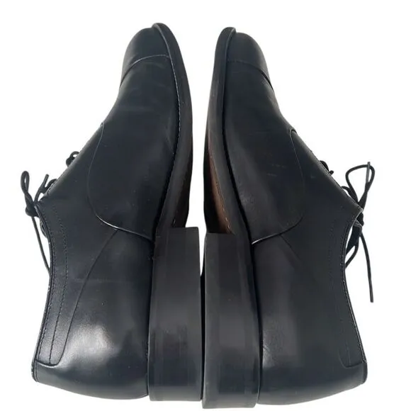 Johnston &amp; Murphy Stockton Black Leather Cap Toe Lace Up Size 11