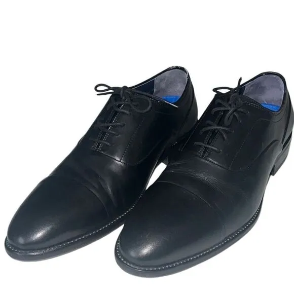 Johnston &amp; Murphy Stockton Black Leather Cap Toe Lace Up Size 11