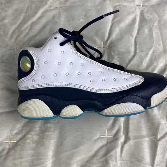 kids shoes Nike Air Jordan 13 retro (PS) white obsidian blue size 1.5 DJ3003-144