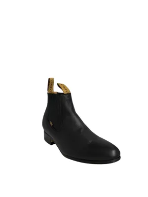 La Barca Leather Black Charro Ankle Boot - 500