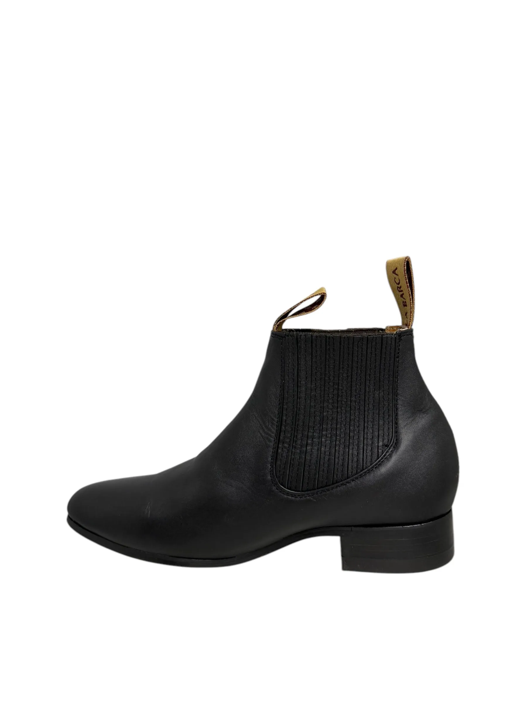 La Barca Leather Black Charro Ankle Boot - 500