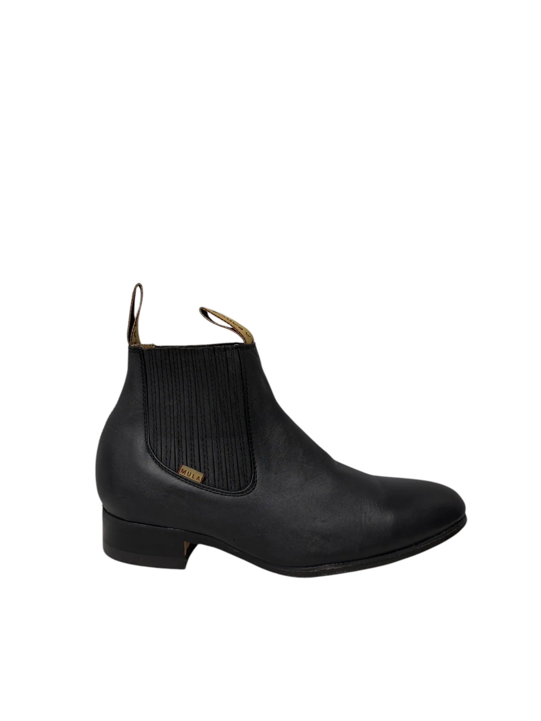 La Barca Leather Black Charro Ankle Boot - 500