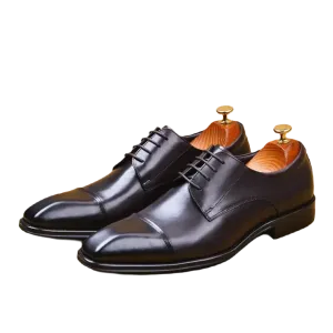 La Finezza 4 - Captoe Italian style leather derby Dress Shoes