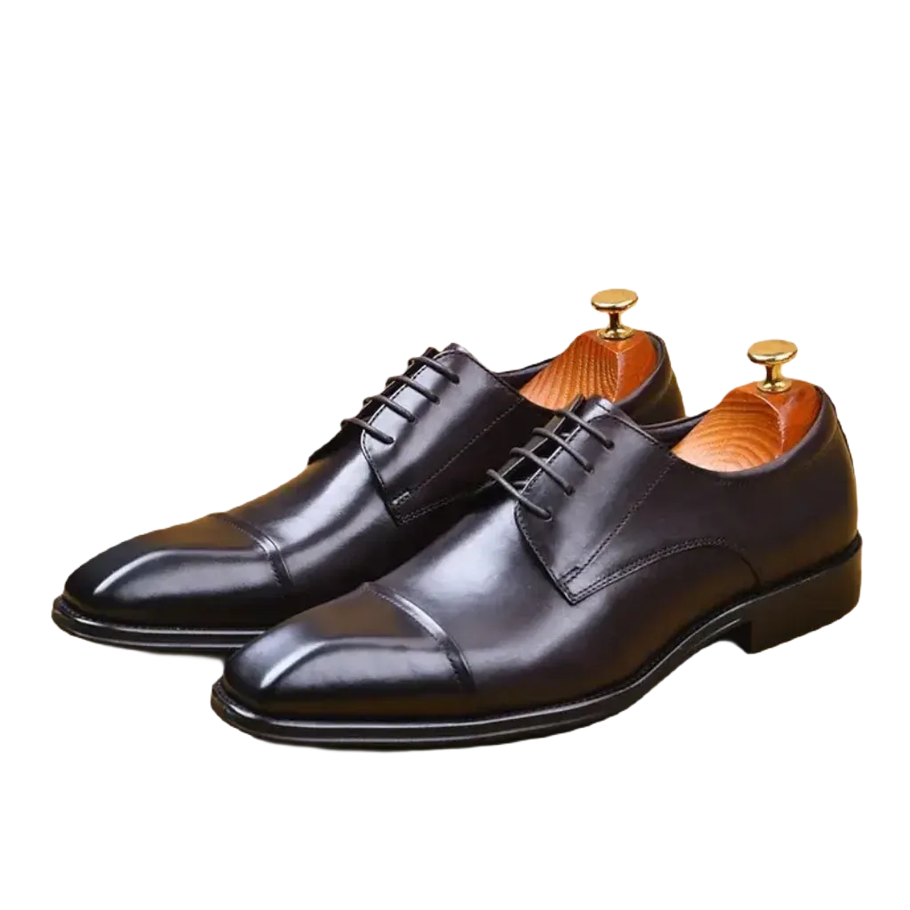 La Finezza 4 - Captoe Italian style leather derby Dress Shoes