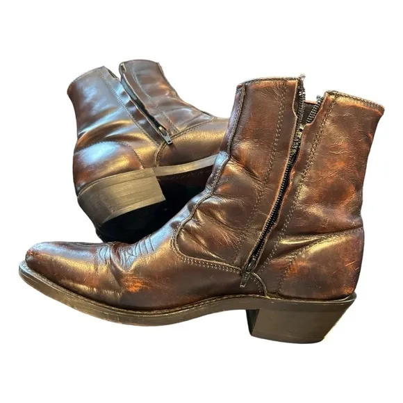 Laredo Men's Long Haul Zipper Boot Spanish Tan Cowhide Leather Size 10D