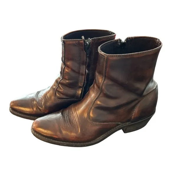Laredo Men's Long Haul Zipper Boot Spanish Tan Cowhide Leather Size 10D