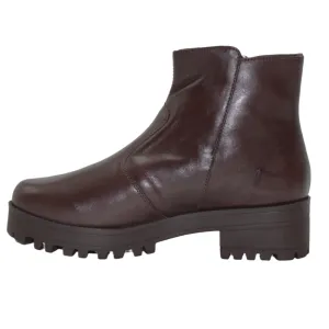 Leather Ankle Lug Sole Boots