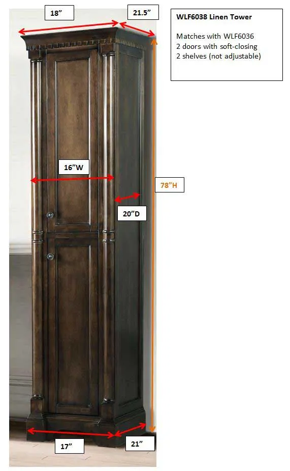 Legion Furniture Side Cabinet With Antique Coffee Finish