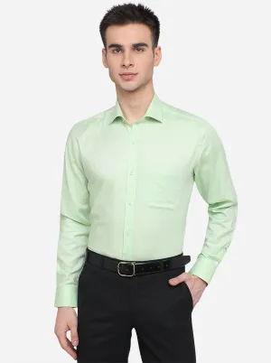 Light Green Solid Regular Fit Formal Shirt | JadeBlue
