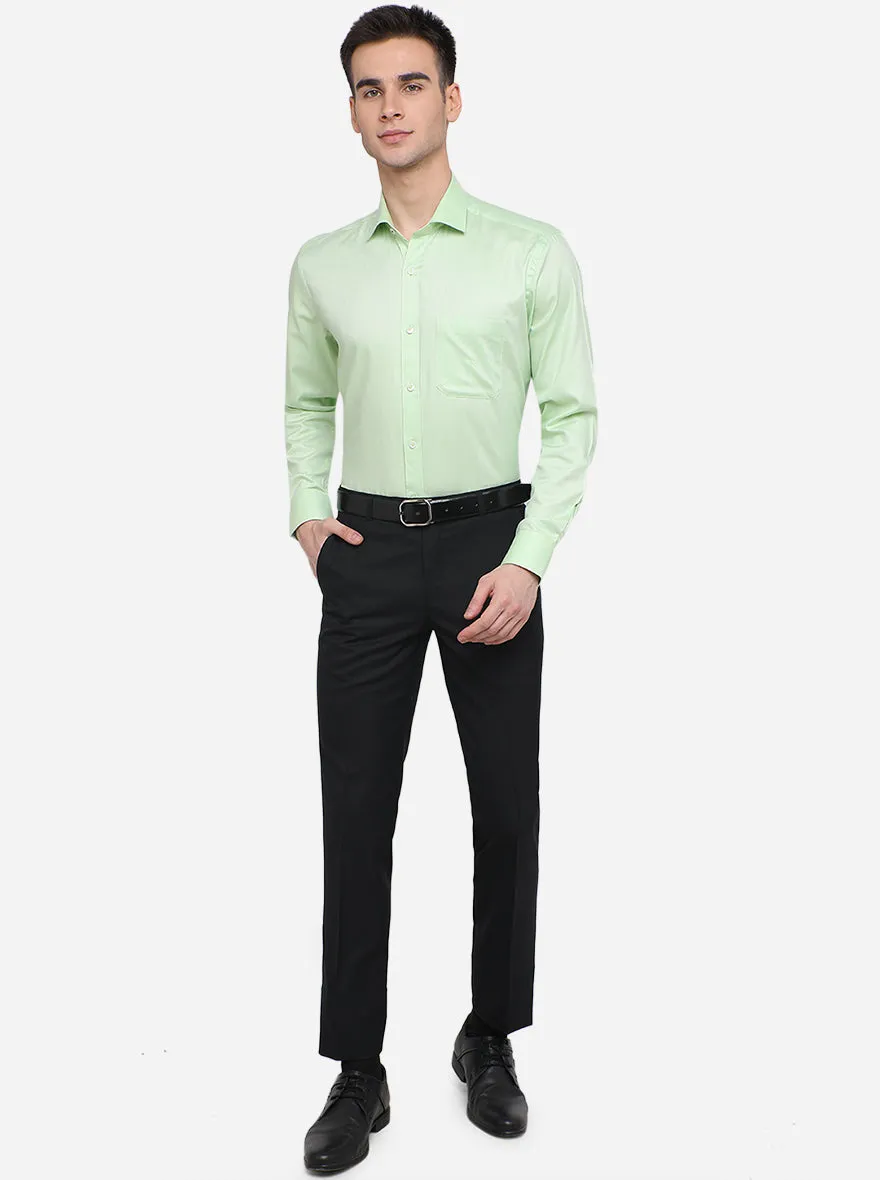 Light Green Solid Regular Fit Formal Shirt | JadeBlue