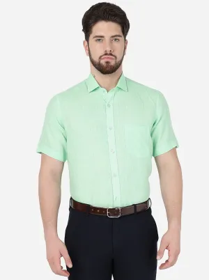 Light Green Solid Regular Fit Formal Shirt | JadeBlue