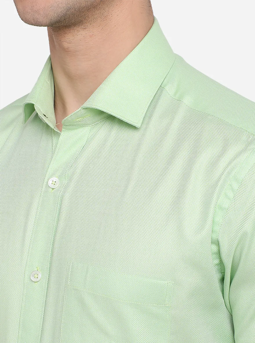 Light Green Solid Regular Fit Formal Shirt | JadeBlue