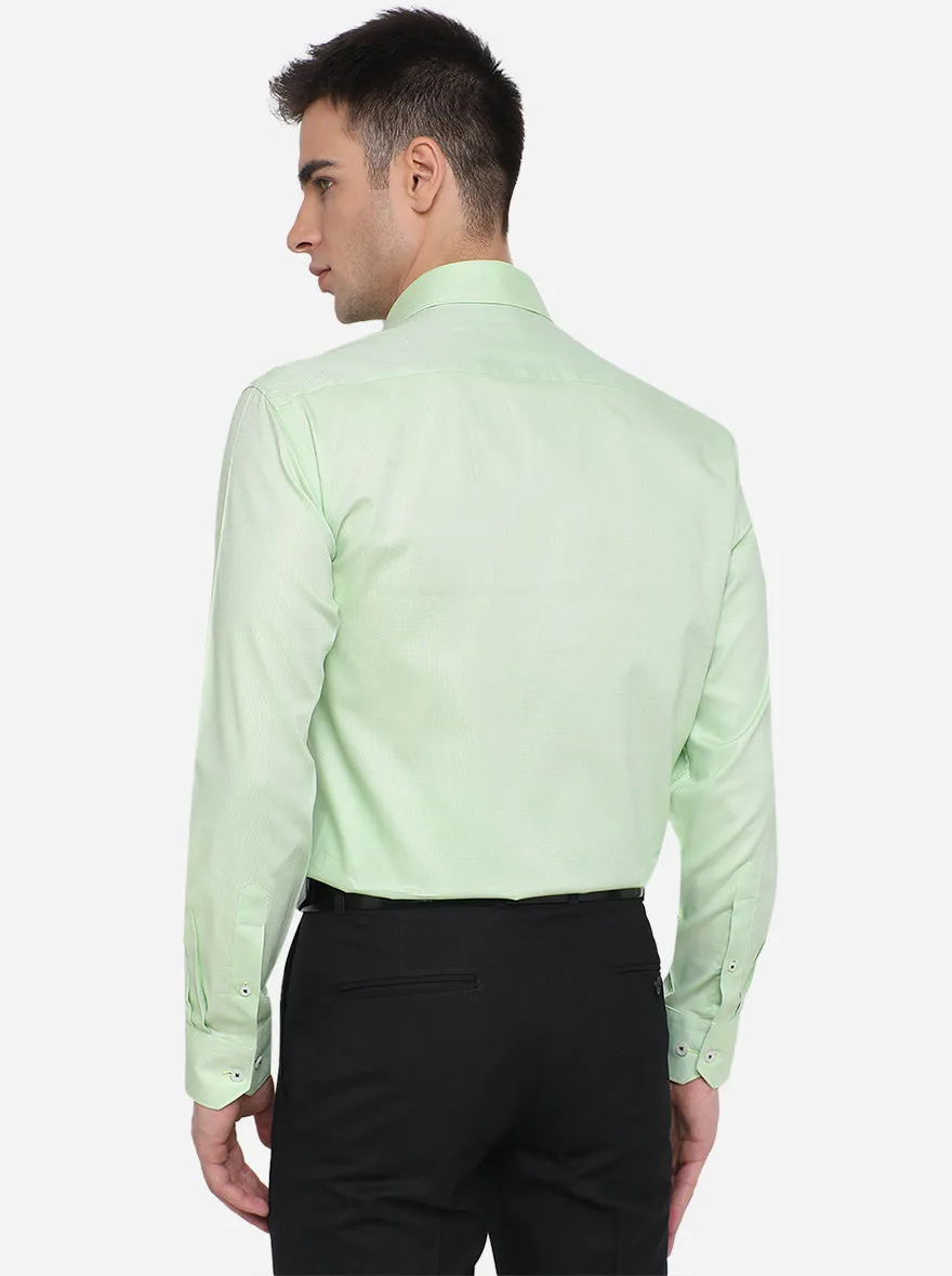 Light Green Solid Regular Fit Formal Shirt | JadeBlue