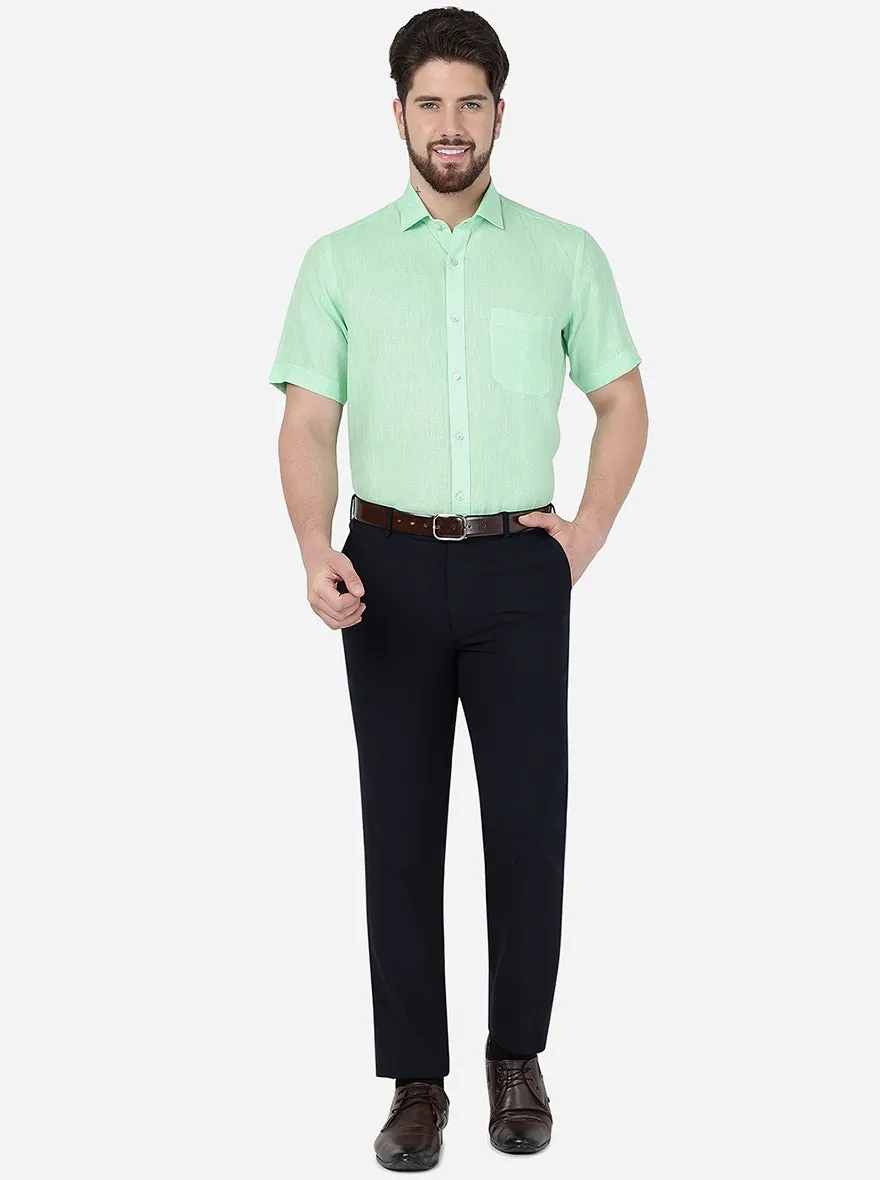 Light Green Solid Regular Fit Formal Shirt | JadeBlue