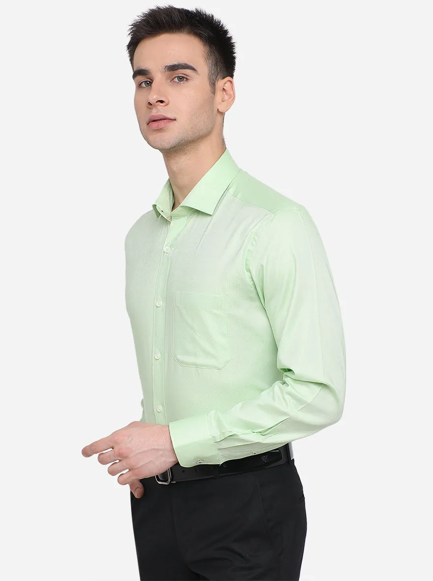 Light Green Solid Regular Fit Formal Shirt | JadeBlue