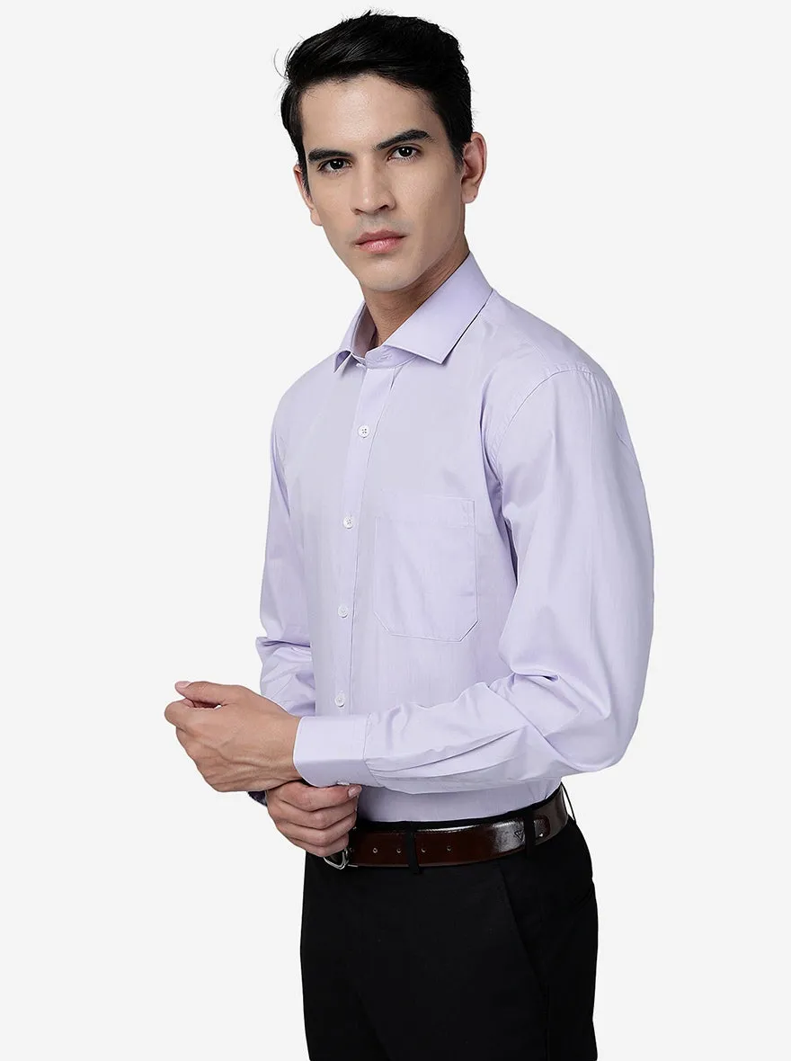 Light Purple Solid Regular Fit Formal Shirt | JadeBlue