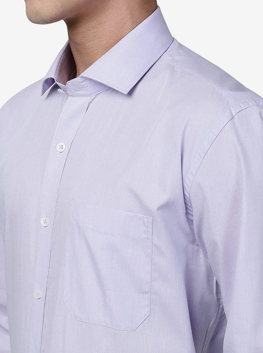 Light Purple Solid Regular Fit Formal Shirt | JadeBlue