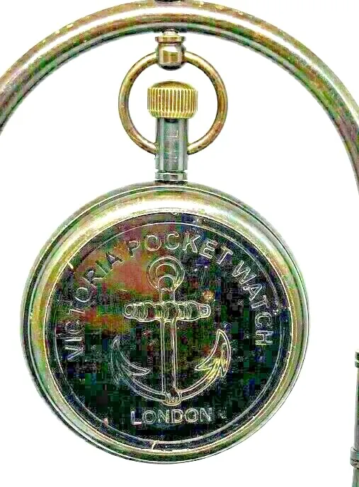 LINE WOOD™ - Nautical Brass Table Clock Desk Clock Watch with Wooden Base Direction Compass for Home & Office, Study, Living Room Decor(6 Inch - White Black)