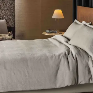 Linen Leaf Stonewash Duvet Cover Set - Stone