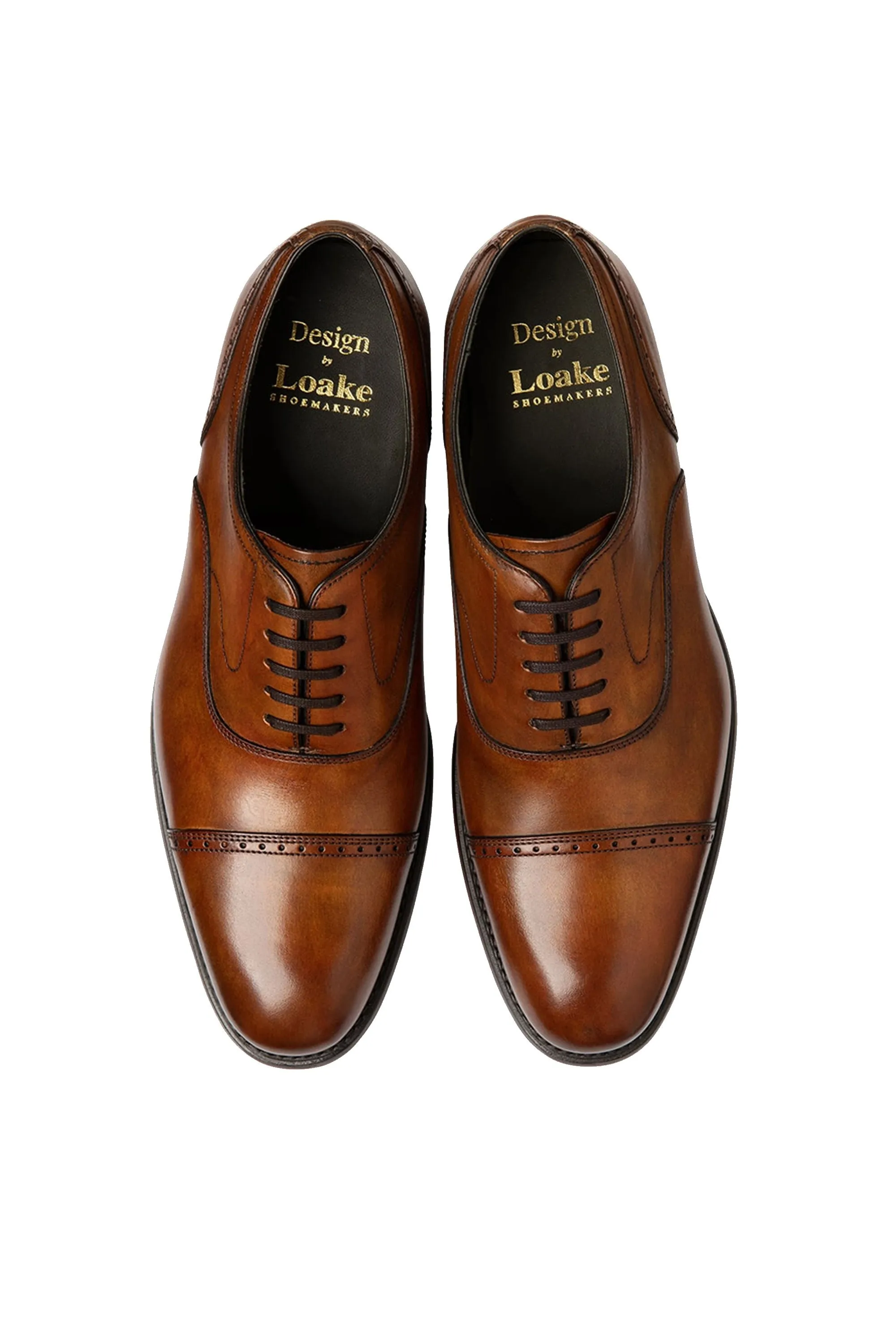 Loake Hughes Hand Painted Shoe Chestnut