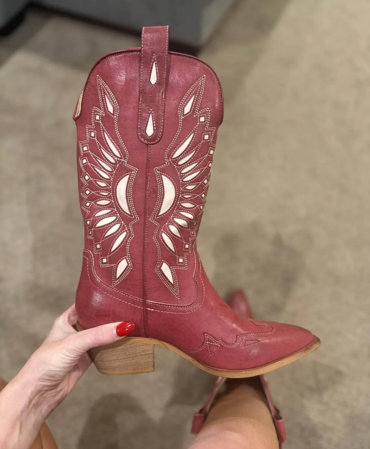 Mae Cowboy Boots - Ruby