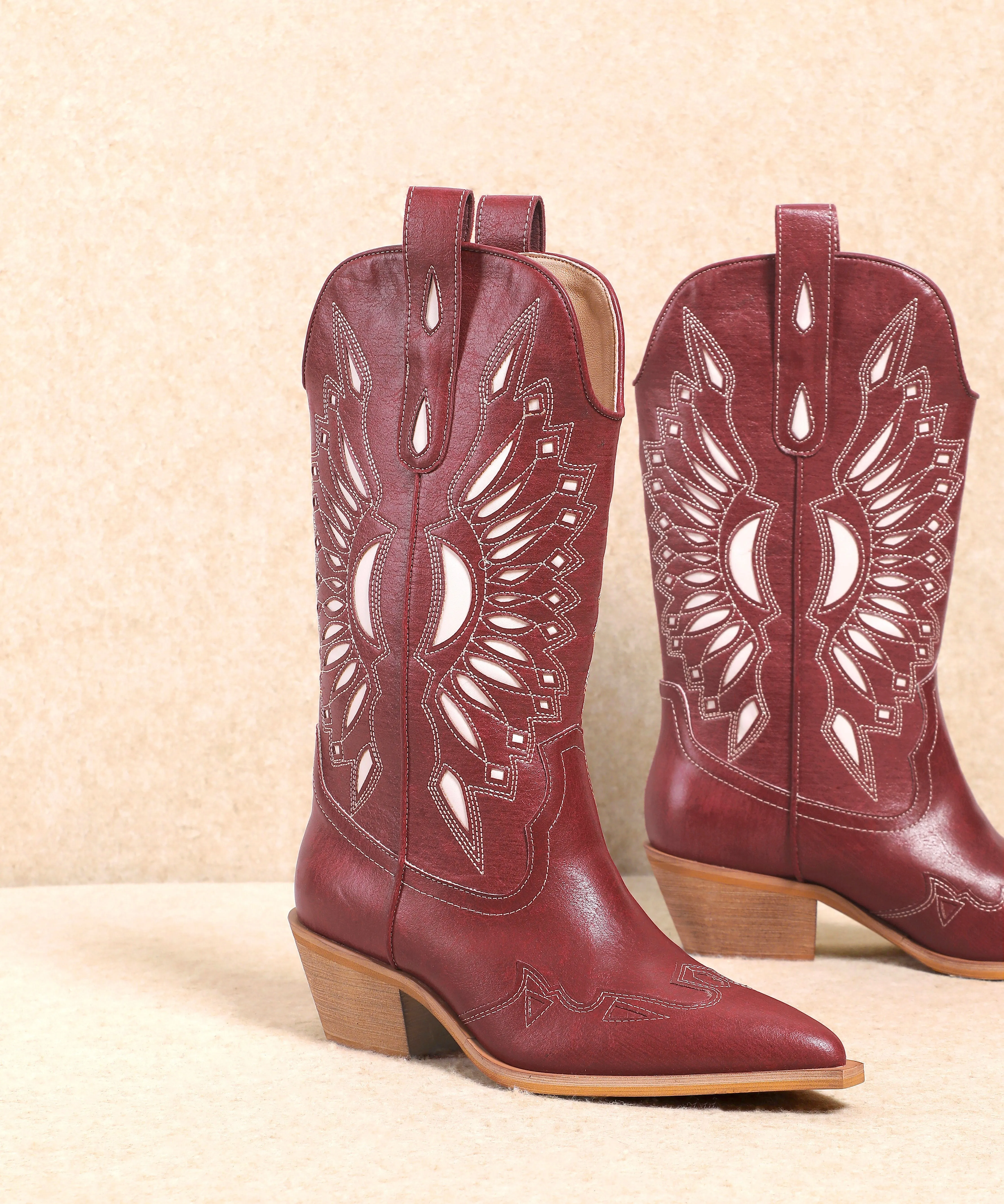 Mae Cowboy Boots - Ruby
