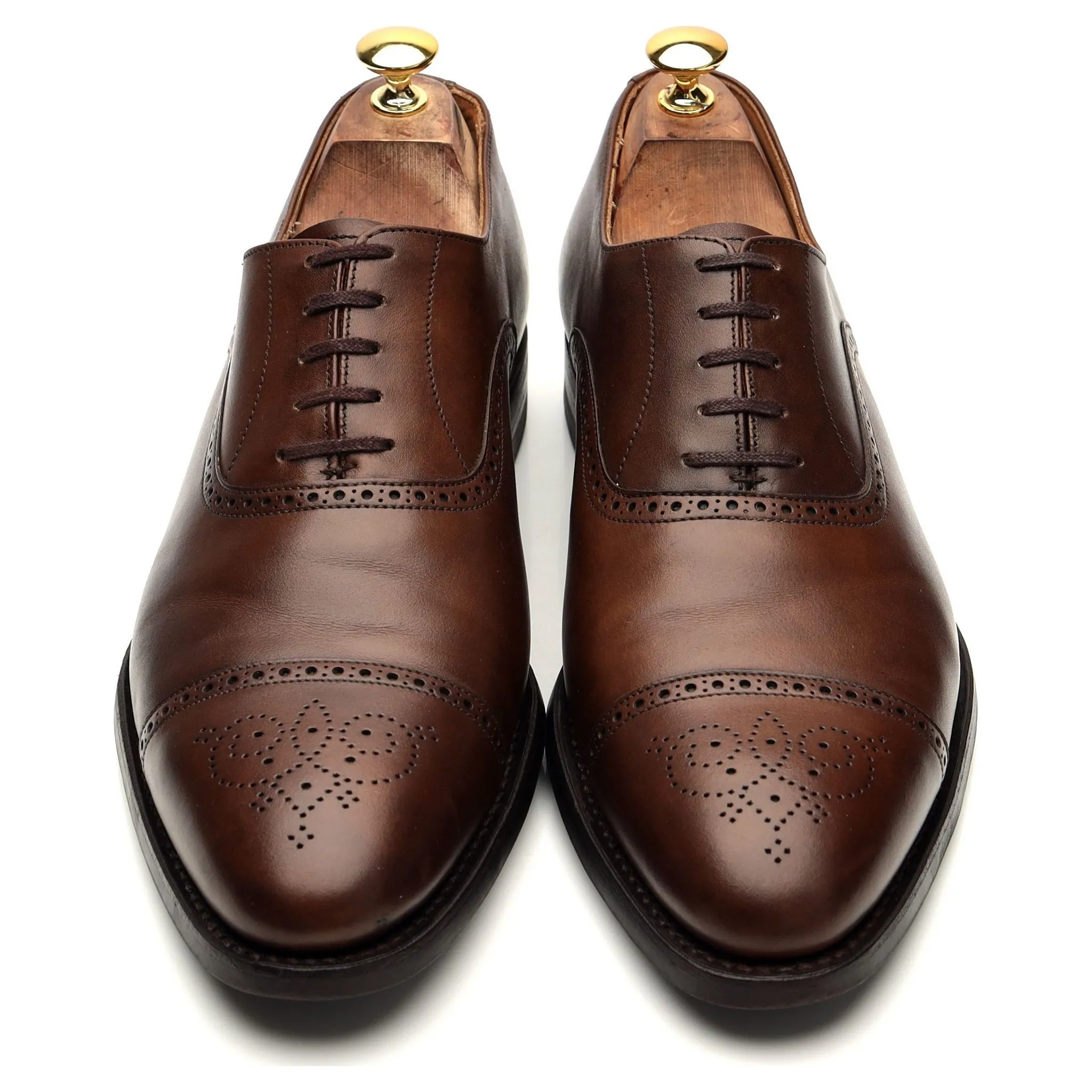 'Malton' Brown Leather Oxford Brogues UK 10 E