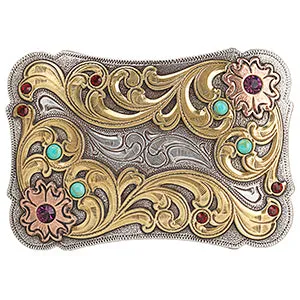 M&F Blazin Roxx Rectangle Buckle Stone Accents Multicolour 37935