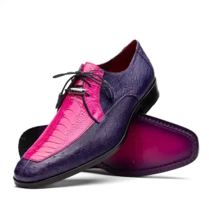 Marco Di Milano Andretti in Pink / Purple Ostrich Leg Derby Shoes
