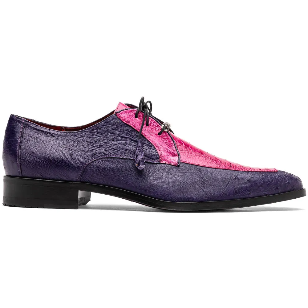 Marco Di Milano Andretti in Pink / Purple Ostrich Leg Derby Shoes