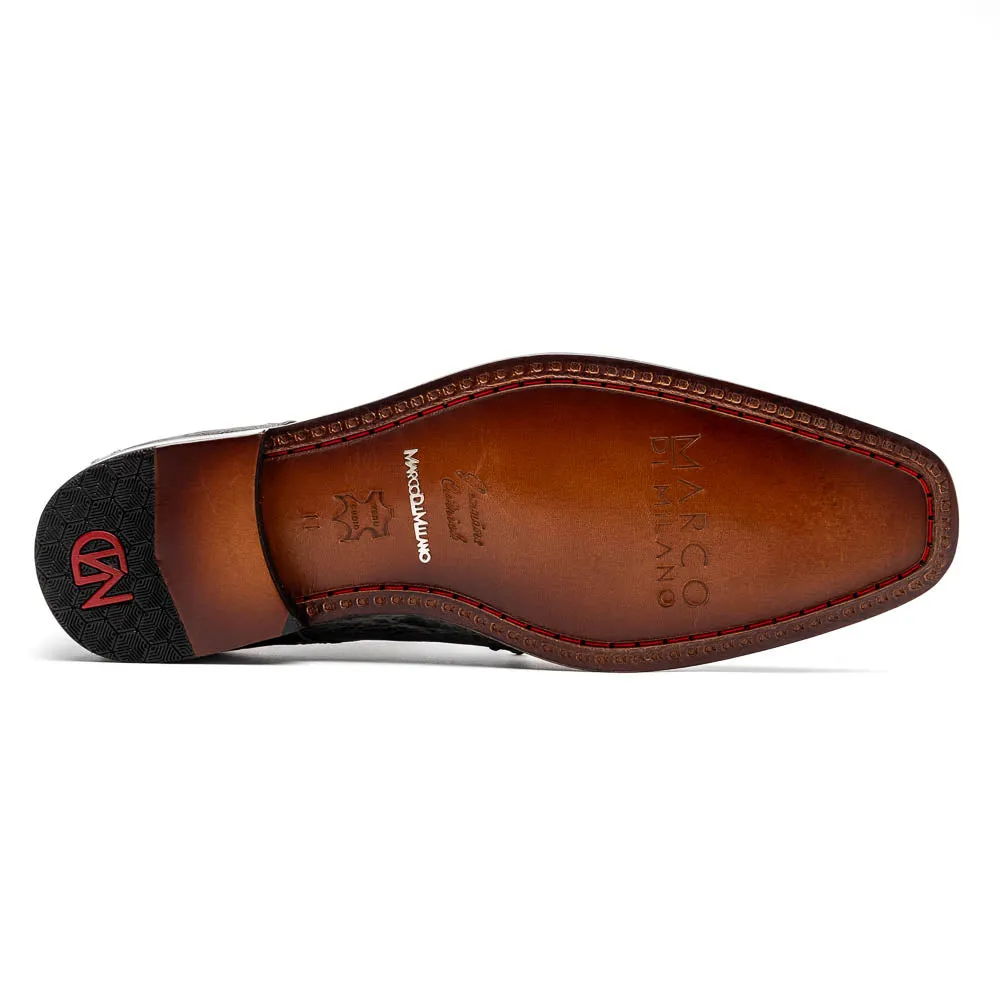 Marco Di Milano Andretti in White / Grey Ostrich Leg Derby Shoes