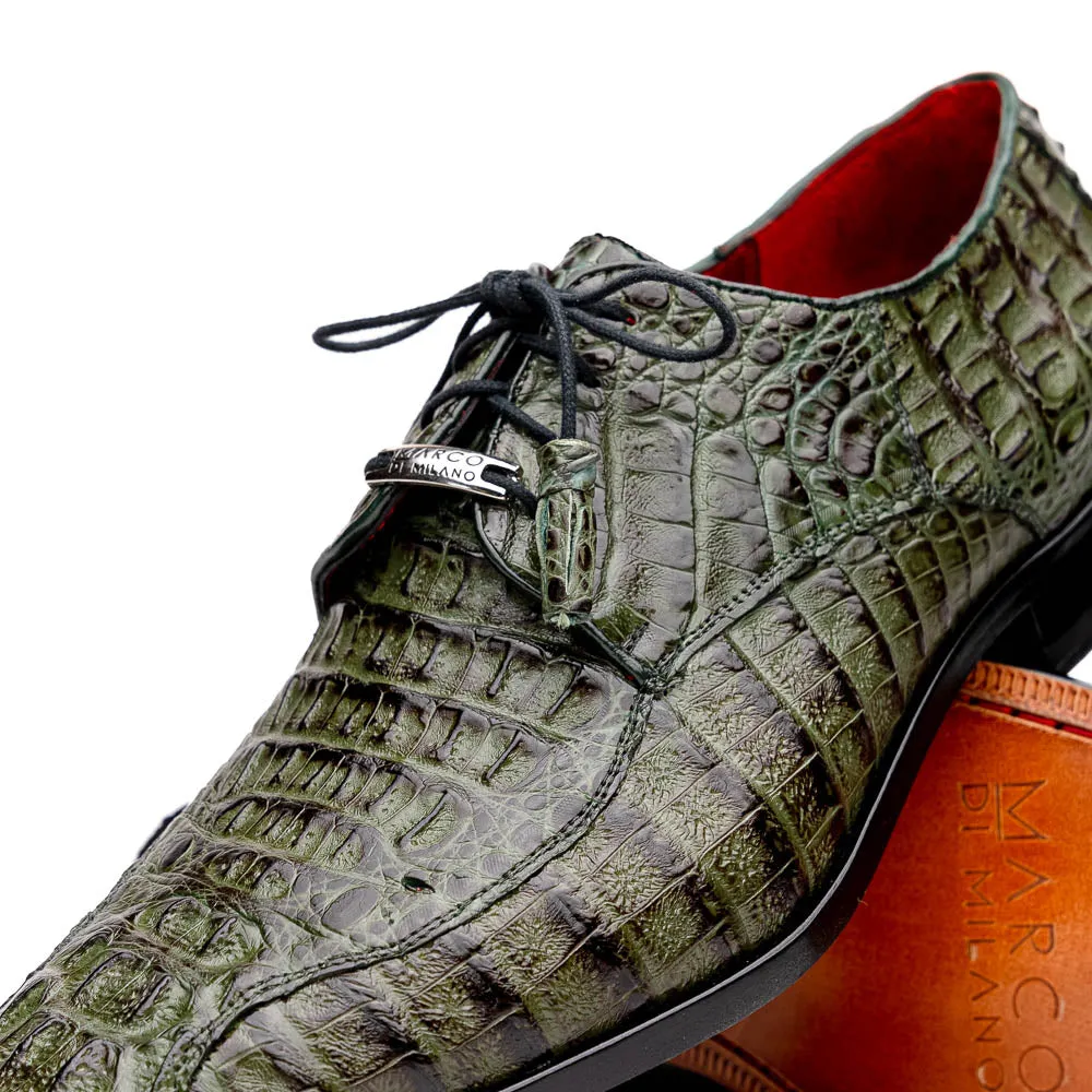 Marco Di Milano Apricena in Woodgreen Caiman Crocodile Derby Dress Shoes