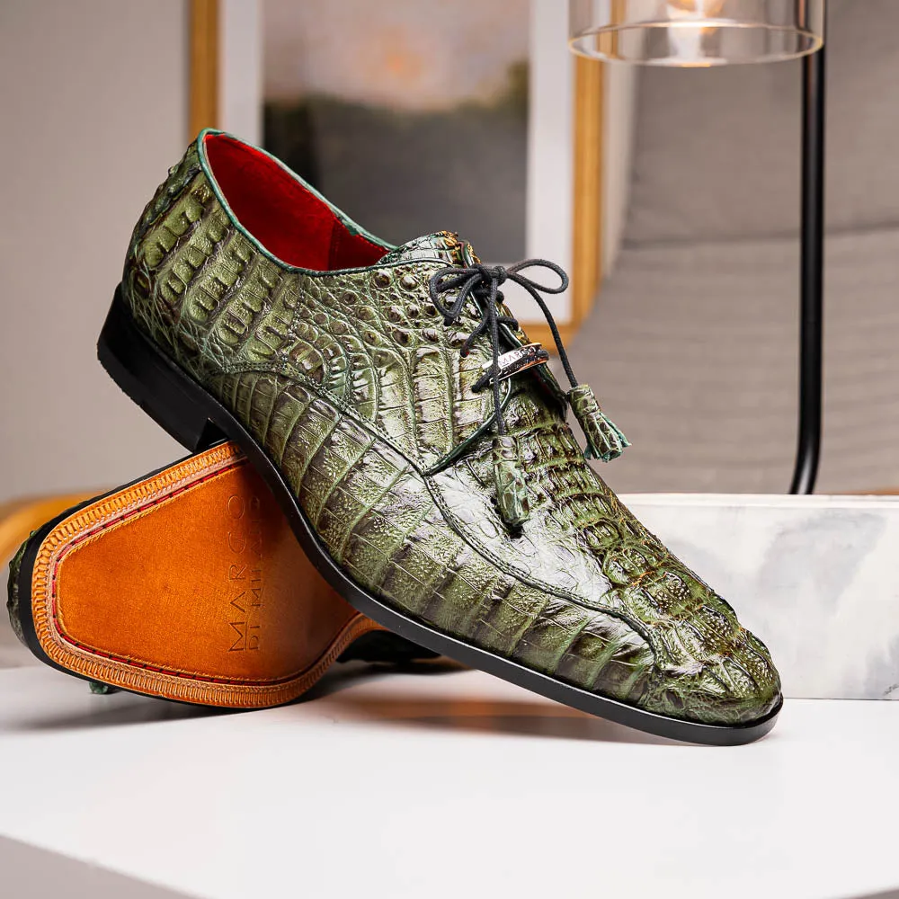 Marco Di Milano Apricena in Woodgreen Caiman Crocodile Derby Dress Shoes