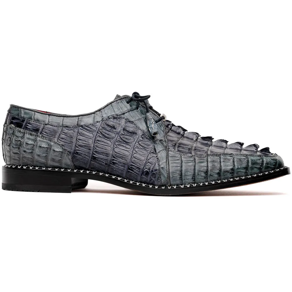 Marco Di Milano Caribe in Dark Grey Hornback Caiman Derby Shoes