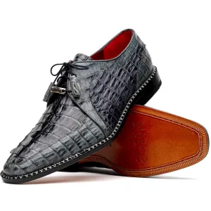 Marco Di Milano Caribe in Dark Grey Hornback Caiman Derby Shoes