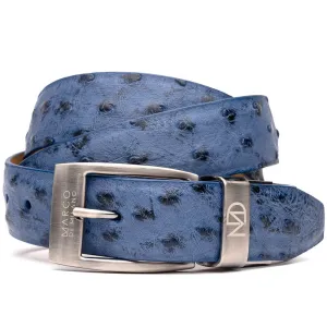 Marco Di Milano EST 102 Ostrich Belt in Antique Navy