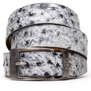 Marco Di Milano EST 102 Ostrich Belt in Antique Newspaper