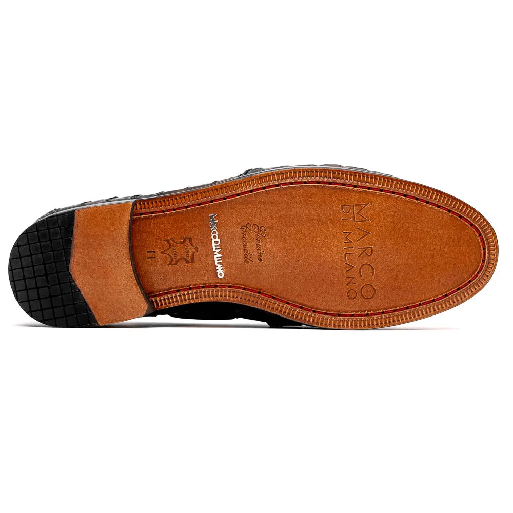 Marco Di Milano Tulum in Grey Caiman Crocodile Derby Shoes