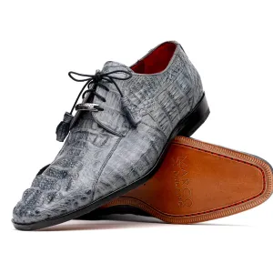 Marco Di Milano Tulum in Grey Caiman Crocodile Derby Shoes