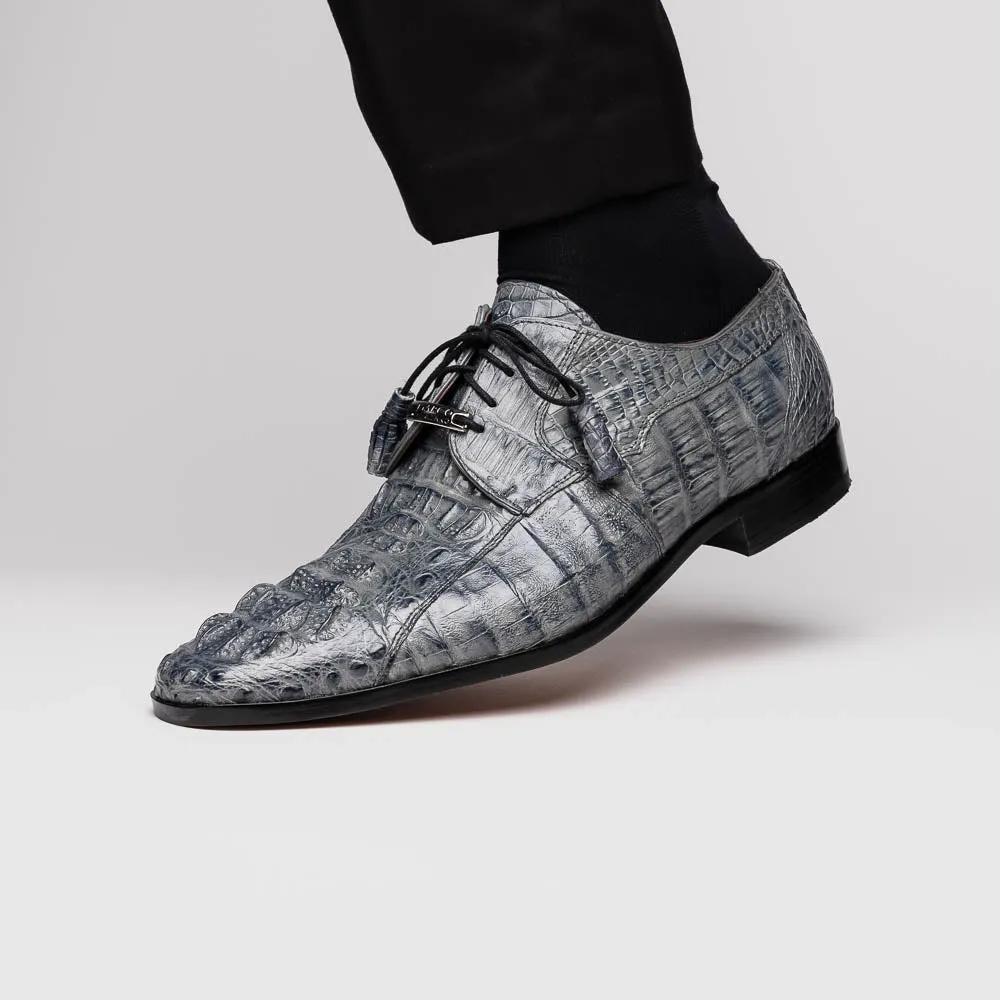 Marco Di Milano Tulum in Grey Caiman Crocodile Derby Shoes