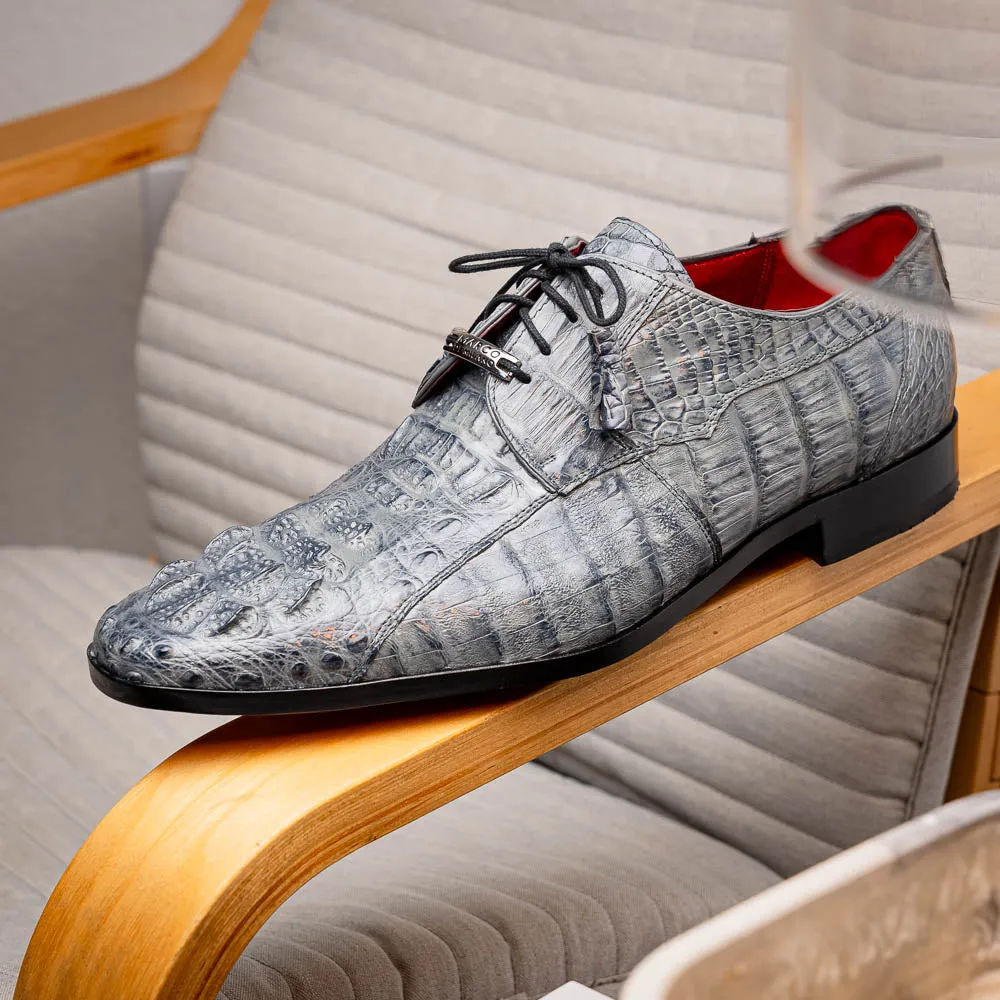 Marco Di Milano Tulum in Grey Caiman Crocodile Derby Shoes