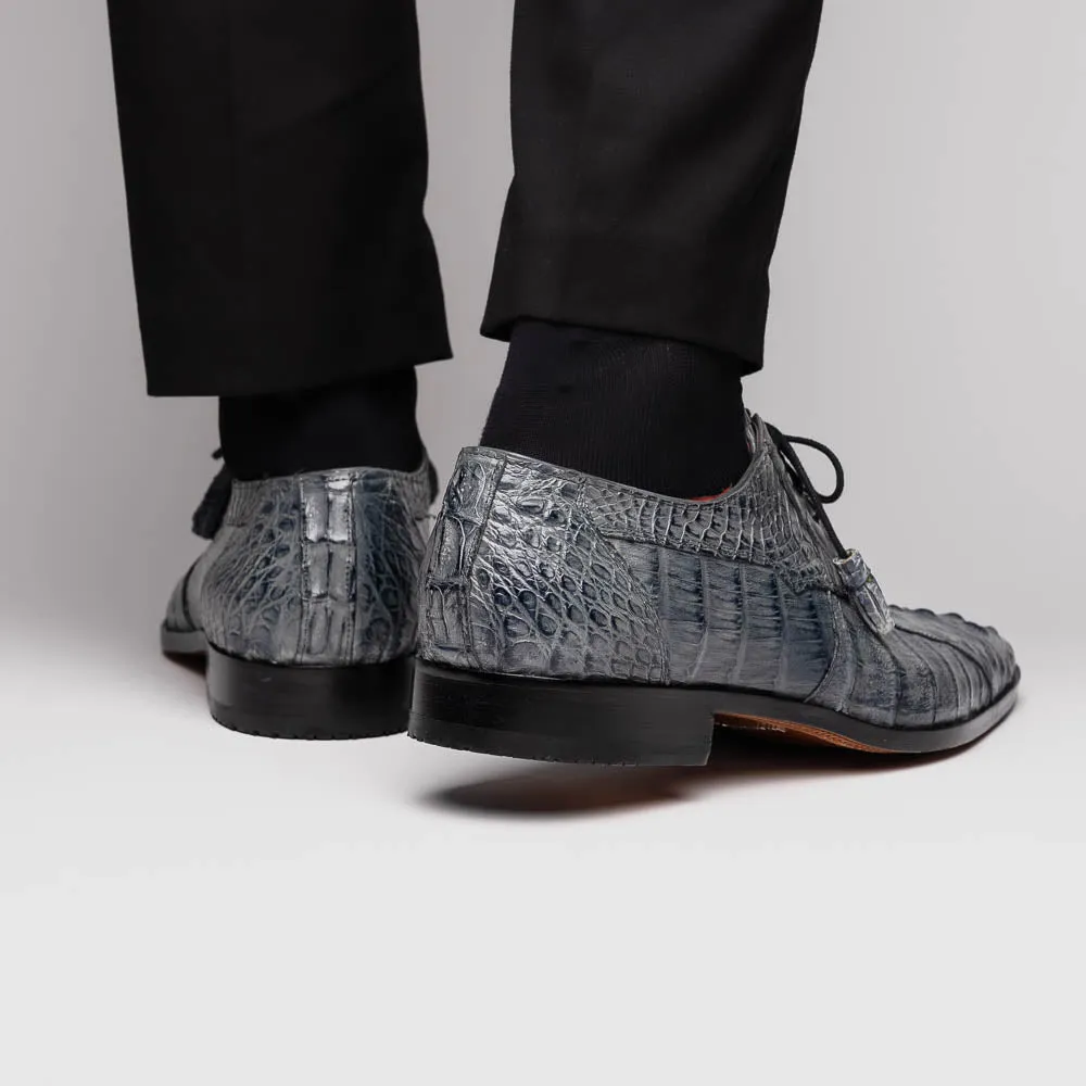 Marco Di Milano Tulum in Grey Caiman Crocodile Derby Shoes