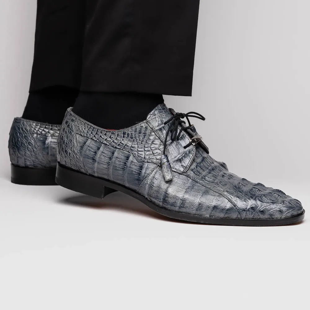 Marco Di Milano Tulum in Grey Caiman Crocodile Derby Shoes
