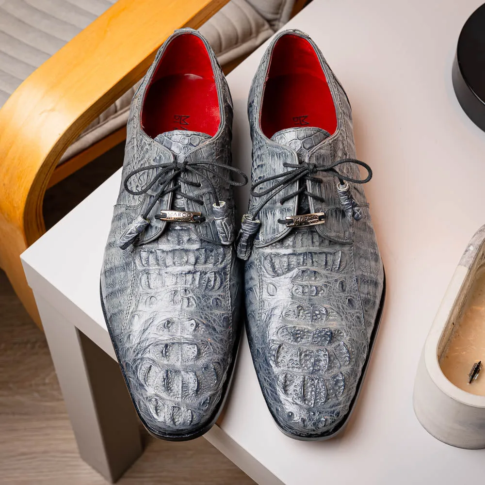Marco Di Milano Tulum in Grey Caiman Crocodile Derby Shoes